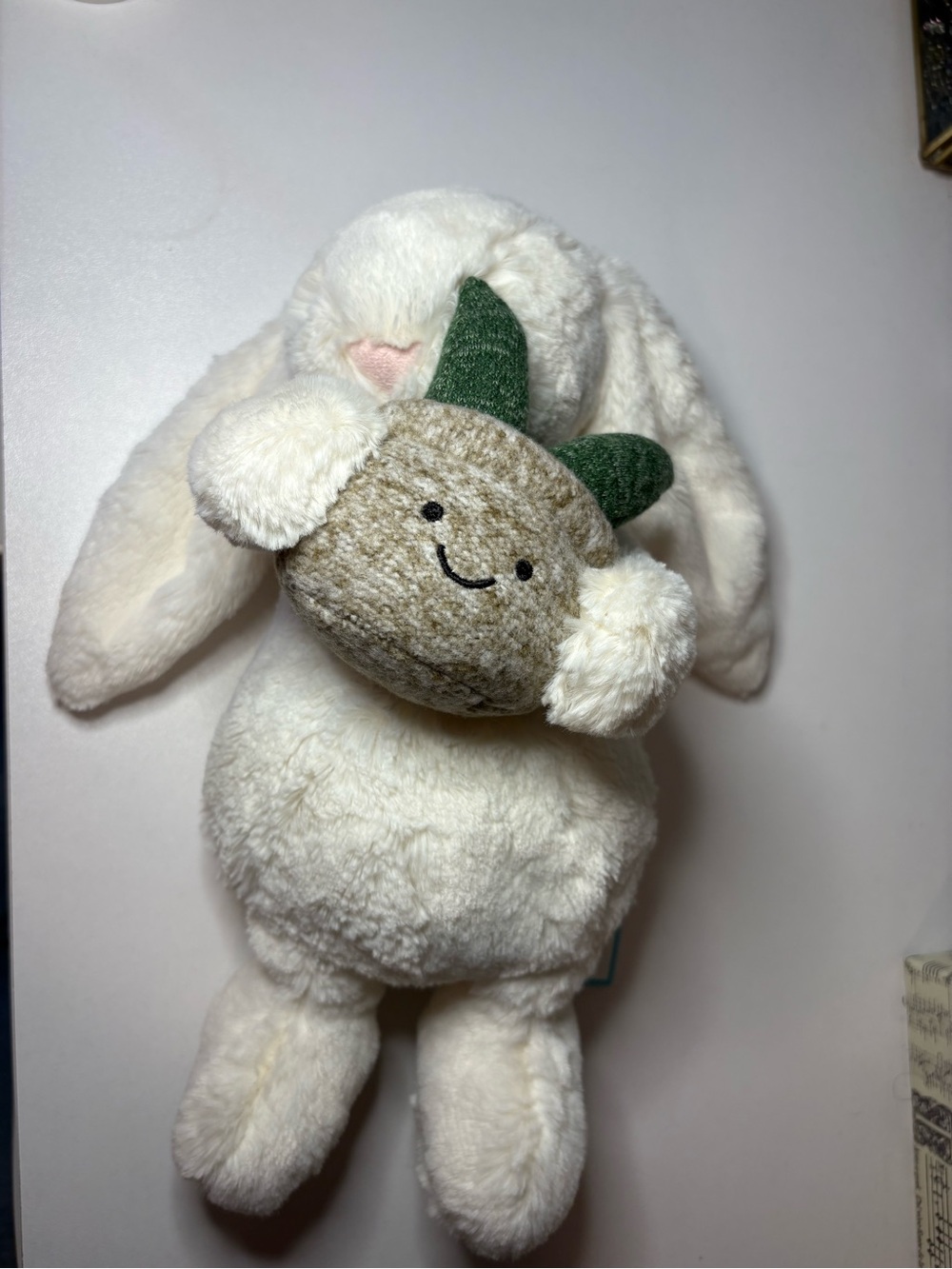 Jellycat Bashful Cream bunny with Plant